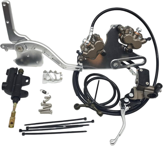 Tuttio Soleil 01 Foot & Hand Brake Dual Caliper Ultra Bee Kit for Tuttio Soleil 01, Compatible with UB Caliper（Silver）