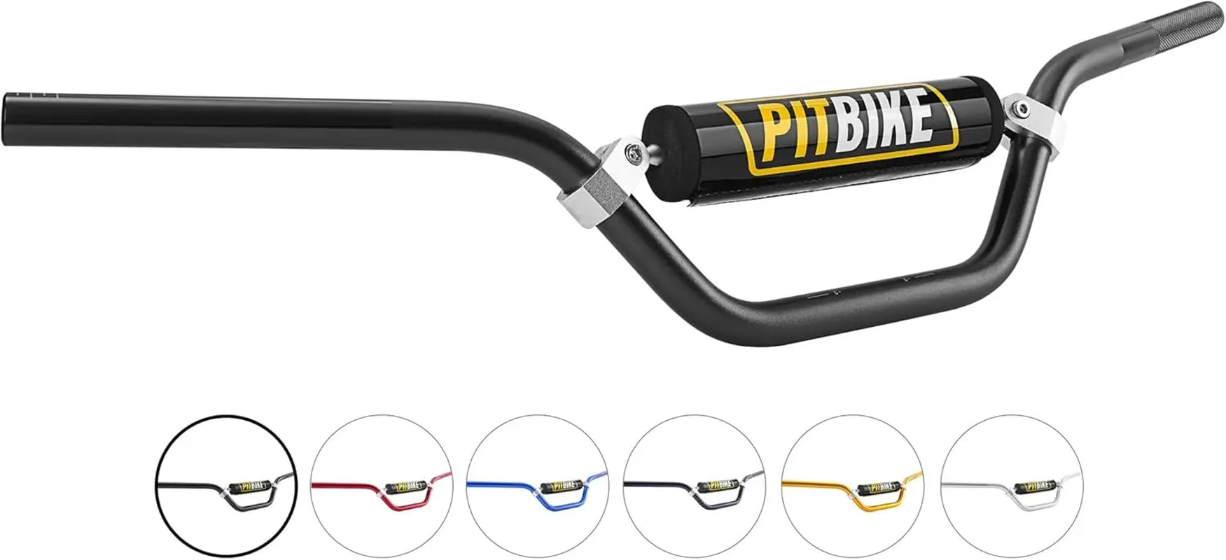 Handlebars 7/8 Inch for Motorcycle,Upgraded Universal Dirt Bike Handle Bar with Crossbar Pad Mid-Rise Mini Bike Pit Bike Handleb