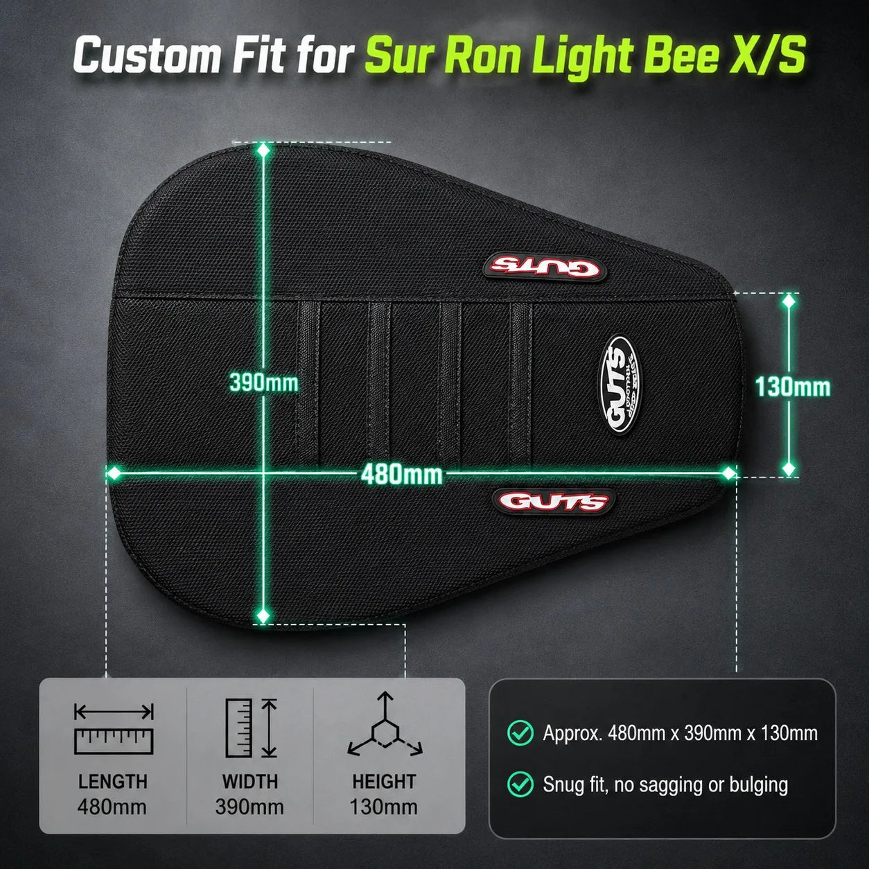 Ribbing Anti-Slip Motorcycle Seat Cushion Cover Waterproof Off-Road Rlectric Cover for Surron Sur-Ron Lightbee Light Bee X S New