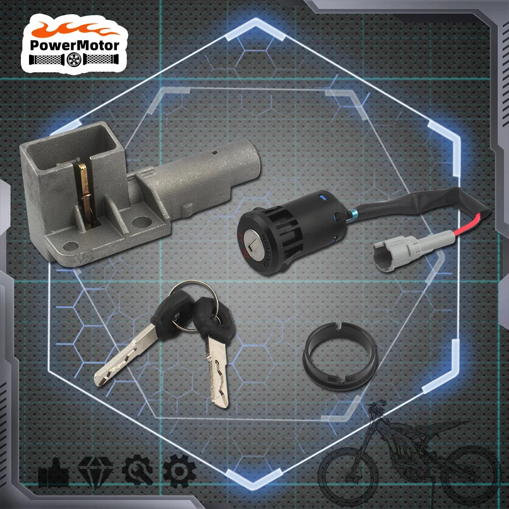 Motorcycle Ignition Switch Lock Key Set for Surron Light Bee Segway X160 X260 Parts Dirt Bike Accessories Replacement Parts