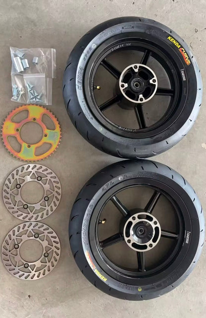 12” Kenda Curve Supermoto Wheel Set for Tuttio & Yozma Electric Dirt Bikes (Front & Rear)