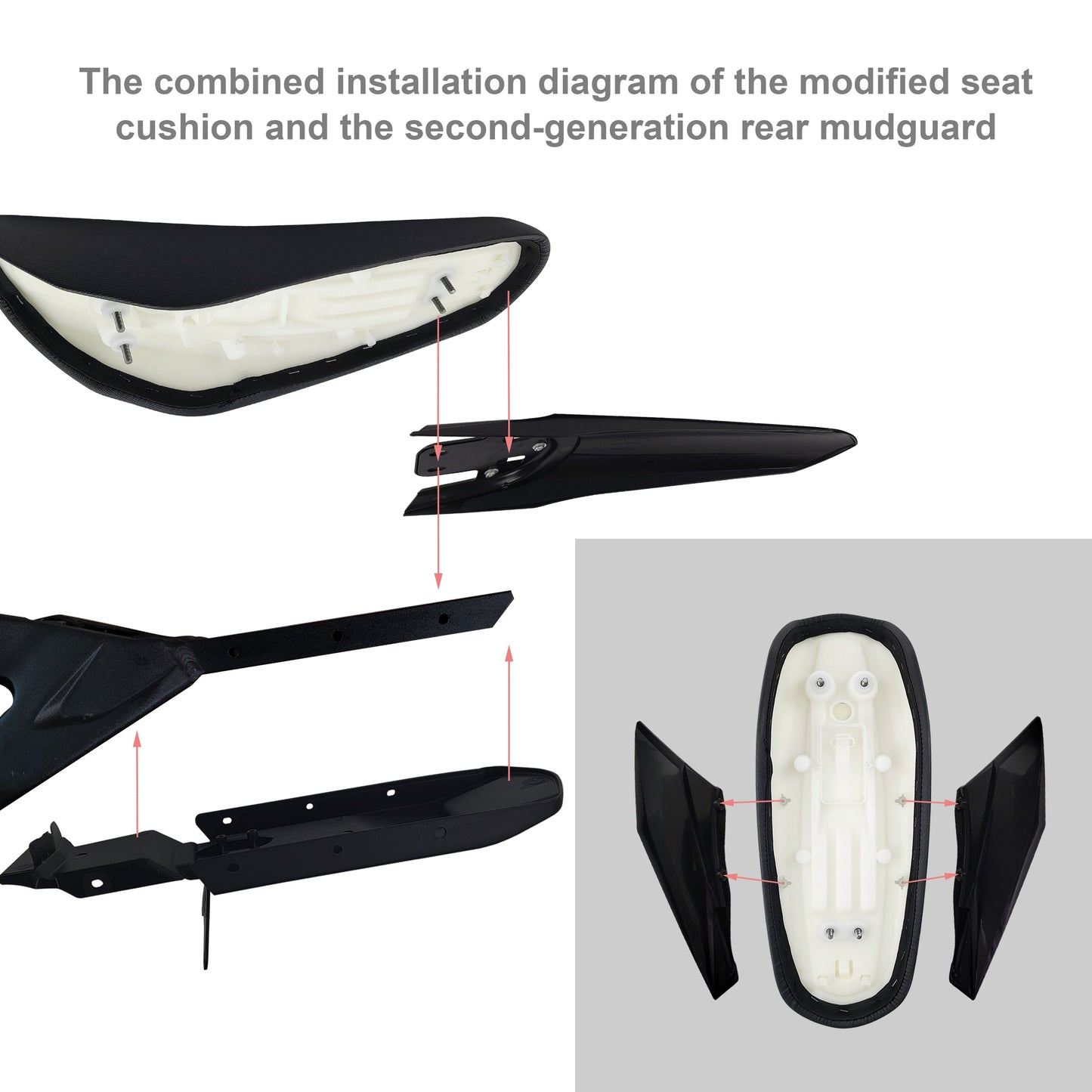 LINGQI Side Fender for Second-Generation Longer Rear Fender Fit to Sur Ron Light Bee X and S.