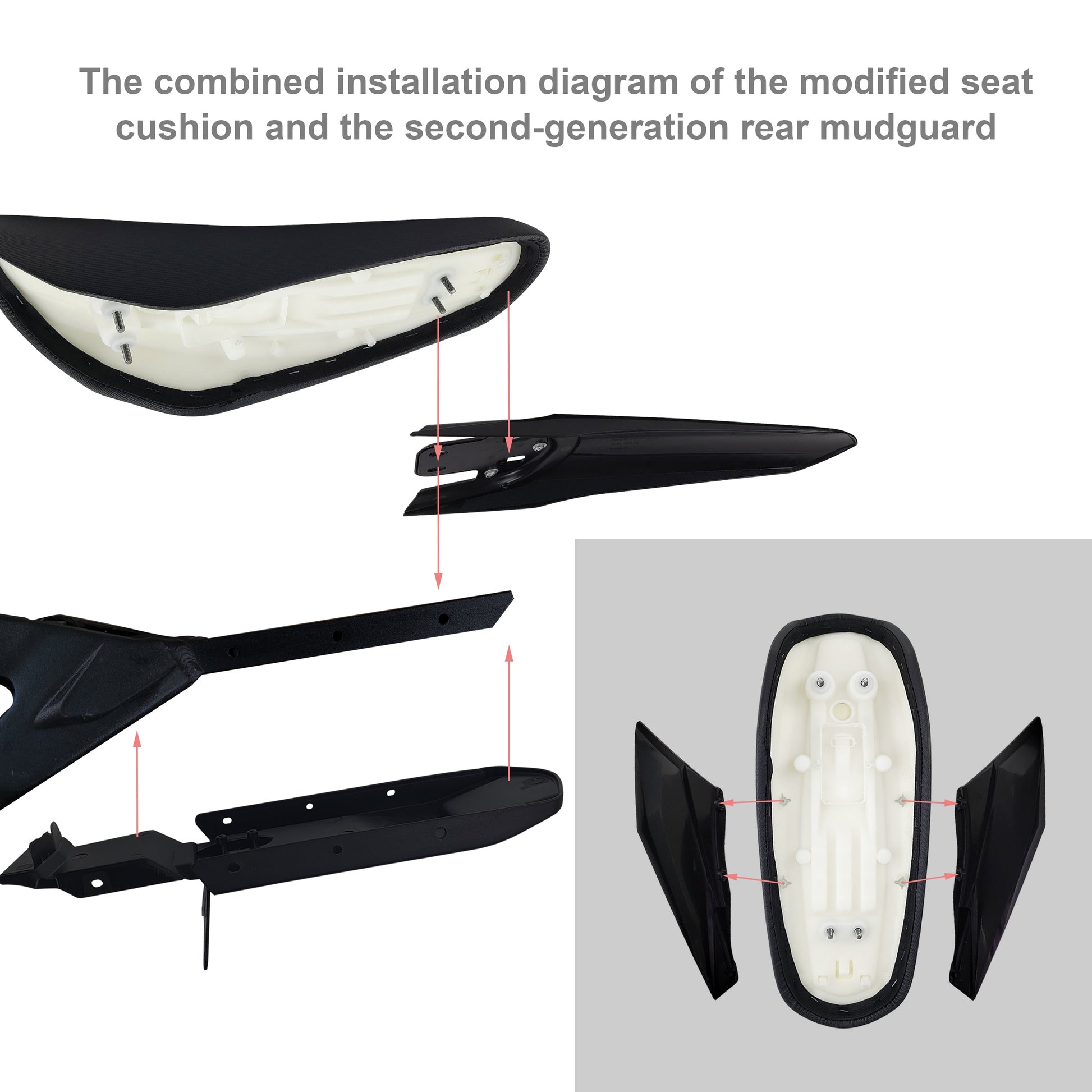 LINGQI Side Fender for Second-Generation Longer Rear Fender Fit to Sur Ron Light Bee X and S.