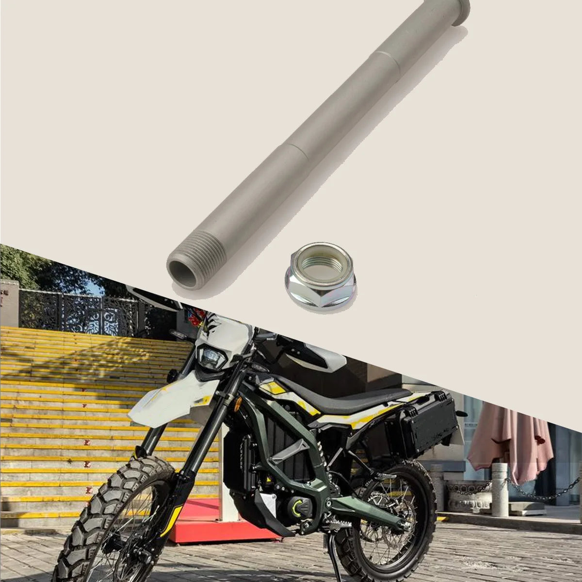 For SURRON Ultra Bee Electric Off-Road Motorcycle Front Axle, Middle Axle, and Rear Axle with Nuts Genuine Parts